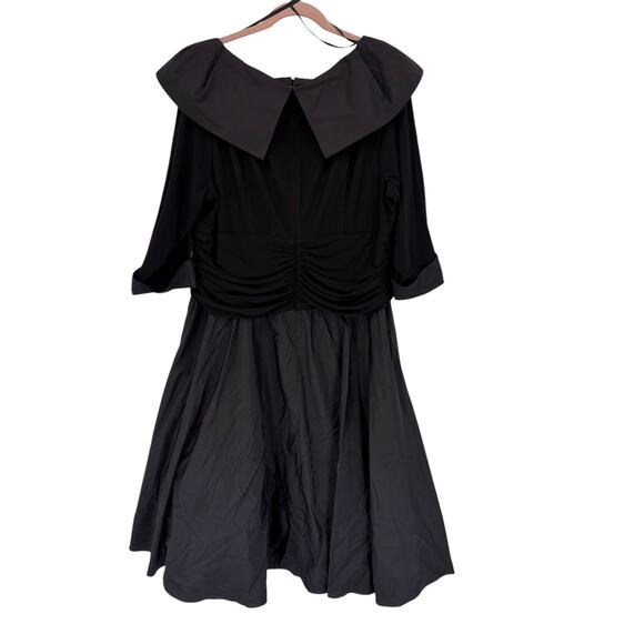 Jessica Howard Dress Plus Size 18W Black Taffeta Tulle Portrait Party Formal - Picture 7 of 11